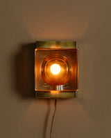 Vitrika Glass & Brass Sconces, Italy, 1960's (2 available)