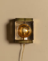 Vitrika Glass & Brass Sconces, Italy, 1960's (2 available)