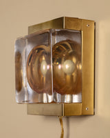 Vitrika Glass & Brass Sconces, Italy, 1960's (2 available)