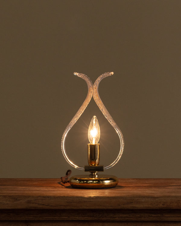 Murano Glass Leaf Table Lamp, Manner of Barovier & Toso, Italy, 1950s