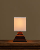 Constructivist Stacked Pine Pyramid Table Lamp, France, 1960's