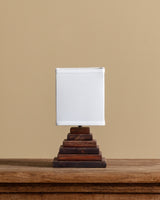 Constructivist Stacked Pine Pyramid Table Lamp, France, 1960's