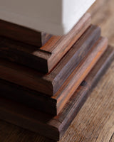 Constructivist Stacked Pine Pyramid Table Lamp, France, 1960's