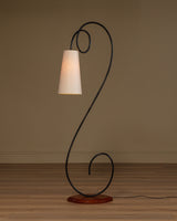 American Postmodern Iron & Wood Floor Lamp, 1980's