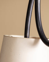 American Postmodern Iron & Wood Floor Lamp, 1980's