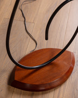 American Postmodern Iron & Wood Floor Lamp, 1980's