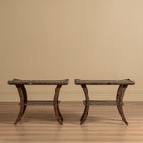 Pair of Penny-Clad Sculptural Side Tables, American, 1970’s