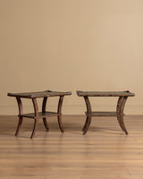 Pair of Penny-Clad Sculptural Side Tables, American, 1970’s