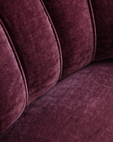 Swedish Channel Back Banana Sofa in Mulberry Mohair, 1950's
