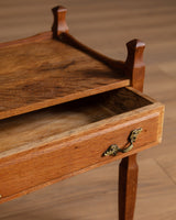 Pair of Henning Kjaernulf Oak Brutalist Nightstands, Denmark, 1960s