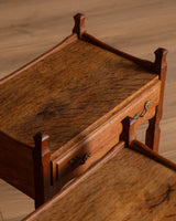 Pair of Henning Kjaernulf Oak Brutalist Nightstands, Denmark, 1960s