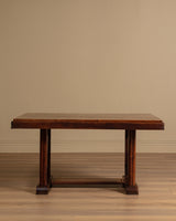 Art Deco Oak Dining Table / Desk Manner of Charles Dudouyt, France, 1940s