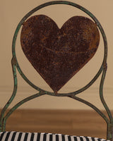 Set of 4 Iron Playing Card Garden Chairs in Striped Subrella, France, Early 20th Century