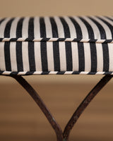 Set of 4 Iron Playing Card Garden Chairs in Striped Subrella, France, Early 20th Century