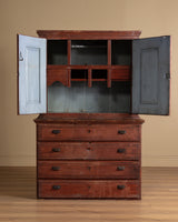 Red Painted Pine Cabinet / Buffet, Scandinavian, Early 19th Century