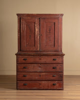 Red Painted Pine Cabinet / Buffet, Scandinavian, Early 19th Century