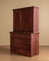Red Painted Pine Cabinet / Buffet, Scandinavian, Early 19th Century