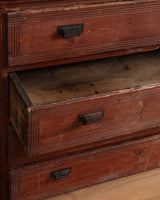 Red Painted Pine Cabinet / Buffet, Scandinavian, Early 19th Century