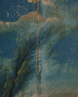 Large 18th Century Painted Wallpaper Panel "Fox Hunting Scene" Triptych, France
