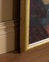 Large 18th Century Painted Wallpaper Panel "Fox Hunting Scene" Triptych, France