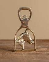 Solid Brass Horse Head and Stirrup Bottle Opener