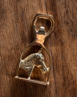Solid Brass Horse Head and Stirrup Bottle Opener