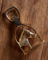 Solid Brass Horse Head and Stirrup Bottle Opener