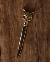 Solid Brass Fox Head Letter Opener