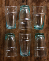 Set of 6 Hand Blown Moroccan Beldi Glassware - Clear