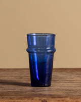 Set of 6 Hand Blown Moroccan Beldi Glassware - Blue