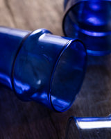 Set of 6 Hand Blown Moroccan Beldi Glassware - Blue