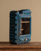 Cobalt Painted Tramp Art Wall Cabinet, American, 1900's
