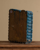 Cobalt Painted Tramp Art Wall Cabinet, American, 1900's