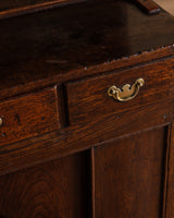 Oak Welsh Dresser w/ Plate Rack & Green Painted Backboard, England, 18th Century
