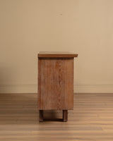 French Cerused Oak Sideboard with Geometric Motifs & Tiles, France, 1940s