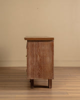 French Cerused Oak Sideboard with Geometric Motifs & Tiles, France, 1940s