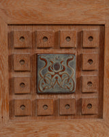 French Cerused Oak Sideboard with Geometric Motifs & Tiles, France, 1940s