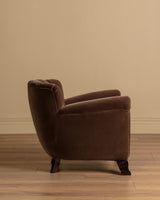Swedish Art Deco Mohair & Wood Club Chair, Sweden, 1930s (2 Available)