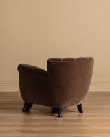Swedish Art Deco Mohair & Wood Club Chair, Sweden, 1930s (2 Available)