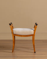 Swedish Grace Burlwood Footstools in Mohair, Sweden, 1920's (2 Available)