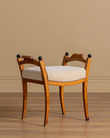 Swedish Grace Burlwood Footstools in Mohair, Sweden, 1920's (2 Available)