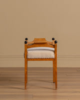 Swedish Grace Burlwood Footstools in Mohair, Sweden, 1920's (2 Available)