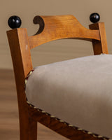 Swedish Grace Burlwood Footstools in Mohair, Sweden, 1920's (2 Available)