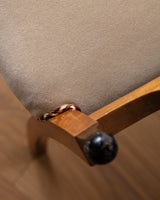Swedish Grace Burlwood Footstools in Mohair, Sweden, 1920's (2 Available)