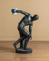 54" Cast Bronze Discus Thrower Sculpture, Europe, Early 20th Century