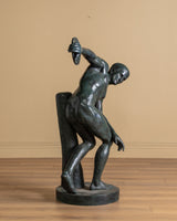 54" Cast Bronze Discus Thrower Sculpture, Europe, Early 20th Century