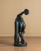 54" Cast Bronze Discus Thrower Sculpture, Europe, Early 20th Century