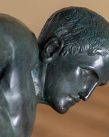 54" Cast Bronze Discus Thrower Sculpture, Europe, Early 20th Century