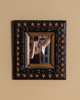 Tramp Art Gold Star Mirror, American, Late 19th Century