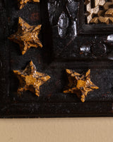 Tramp Art Gold Star Mirror, American, Late 19th Century